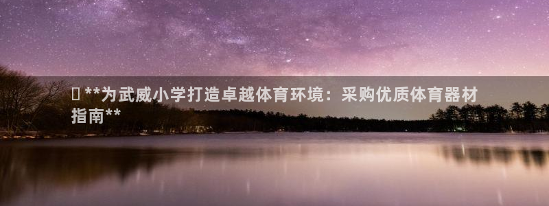 耀世集团是干嘛的企业：✅ **为武威小学打造卓越体育